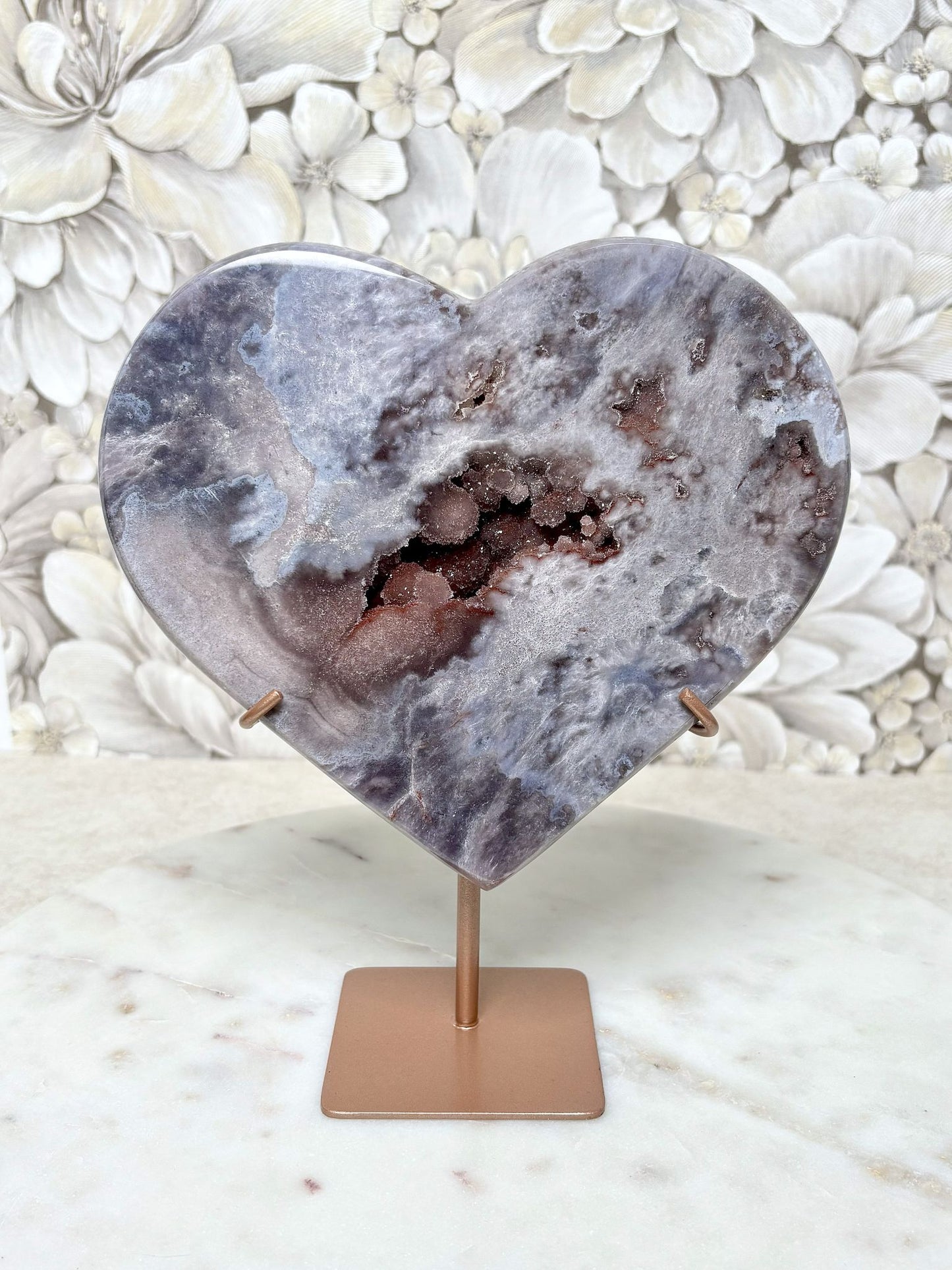 Pinker Amethyst Herz Groß