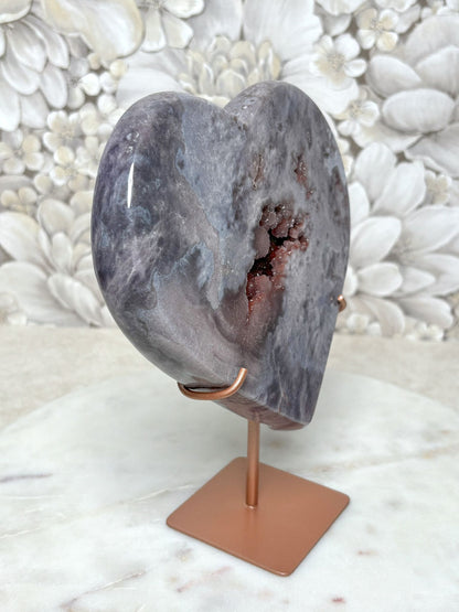 Pinker Amethyst Herz Groß