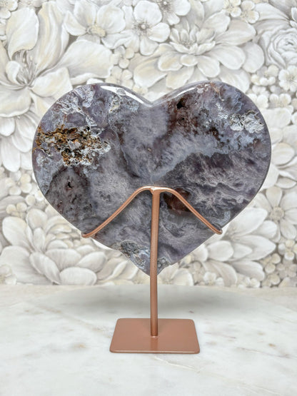 Pinker Amethyst Herz Groß