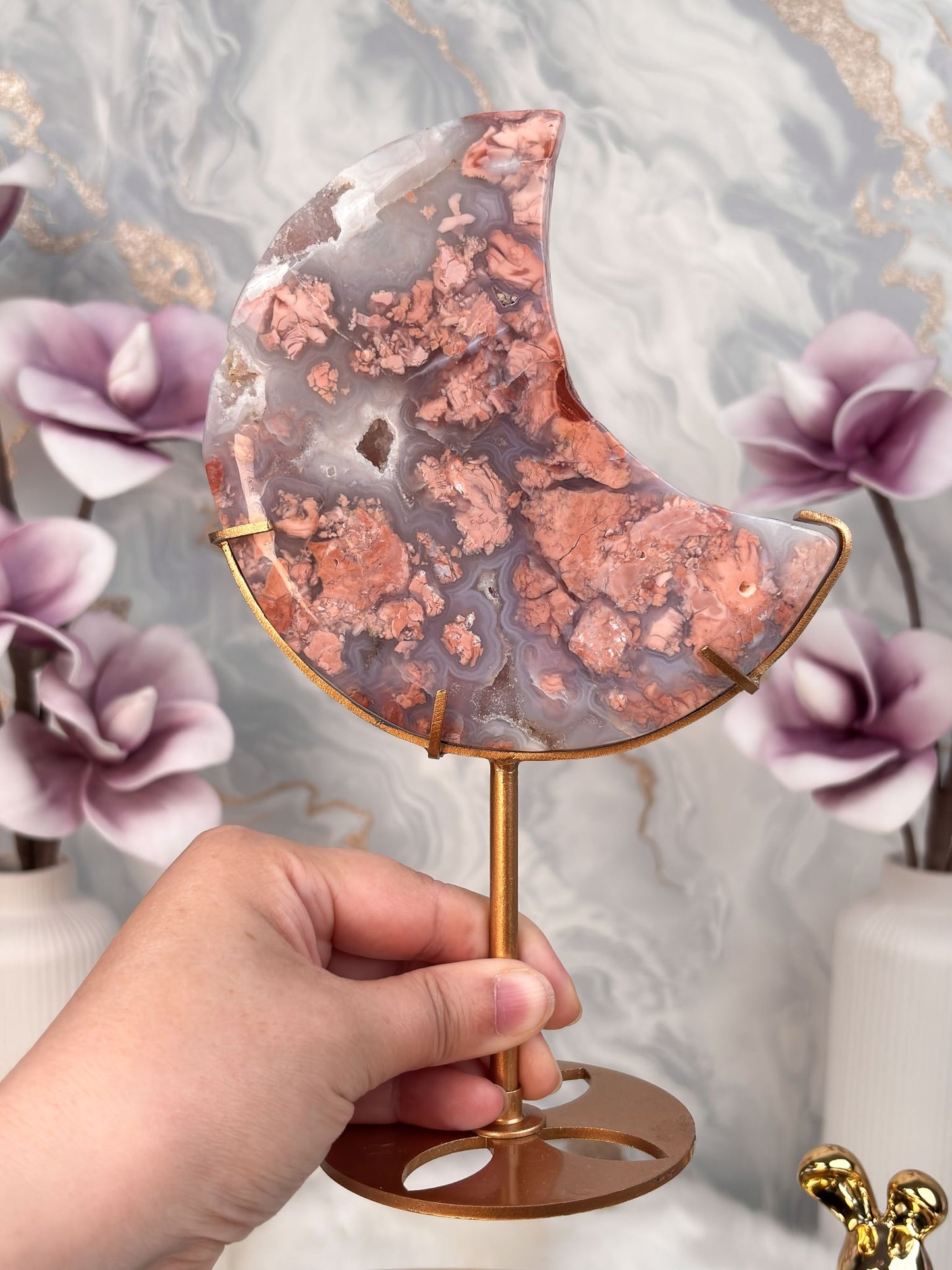 Pinker Achat / Cotton Candy Achat Mond 2