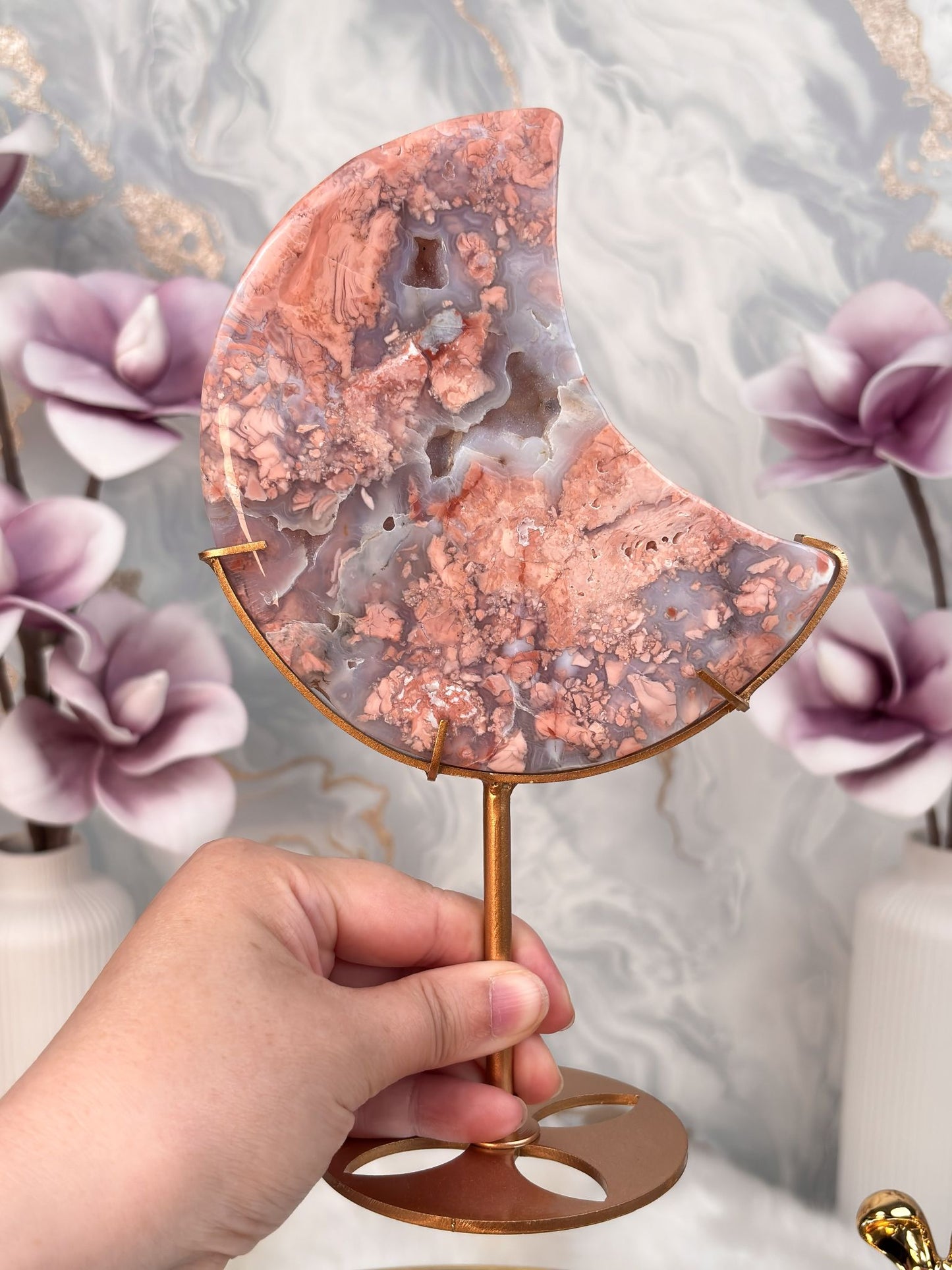 Pinker Achat / Cotton Candy Achat Mond 1