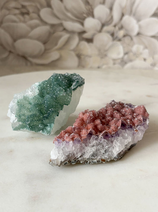 Regenbogen Amethyst Stücke Set 1