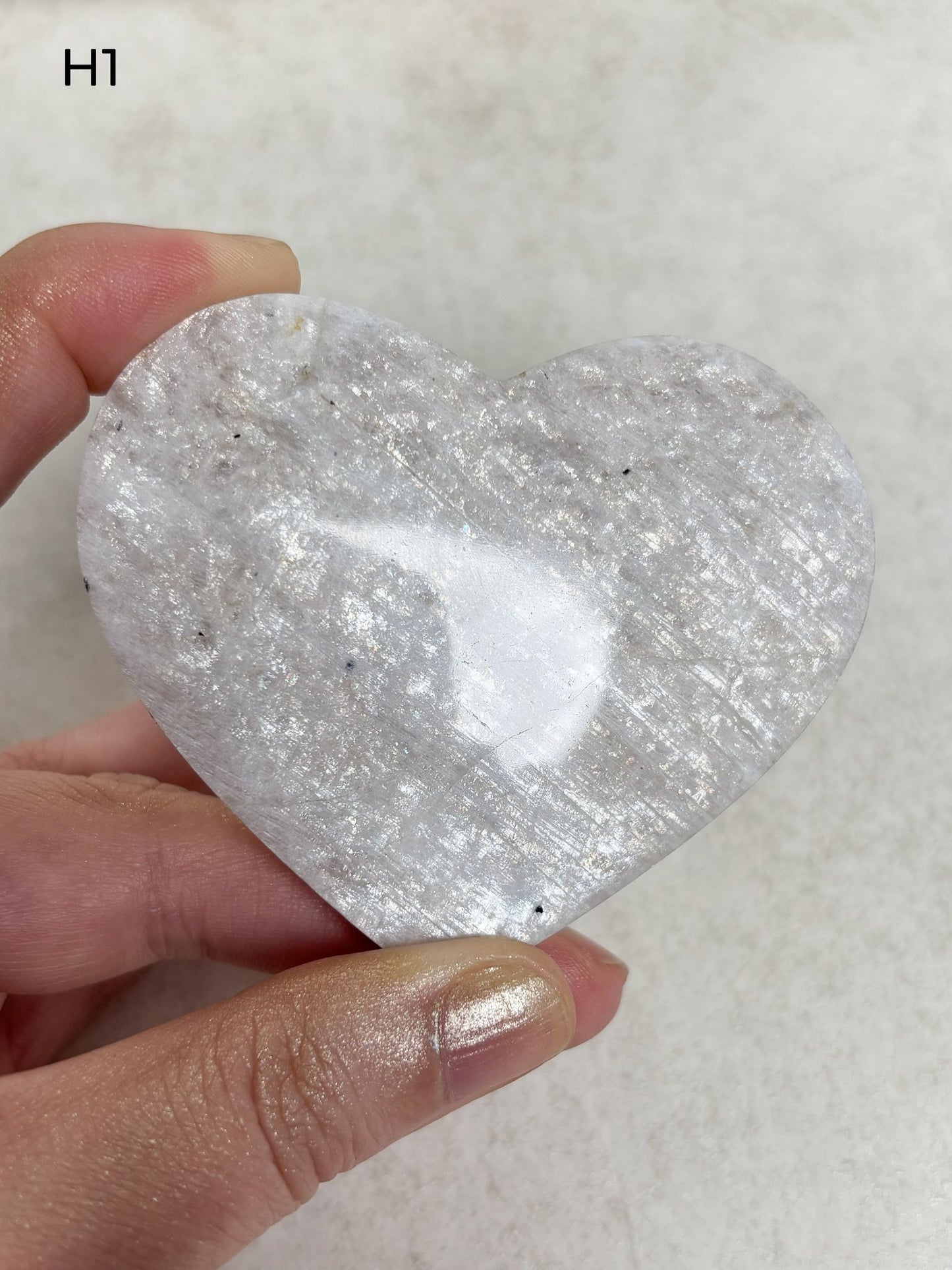 Weißer Mondstein Herzen