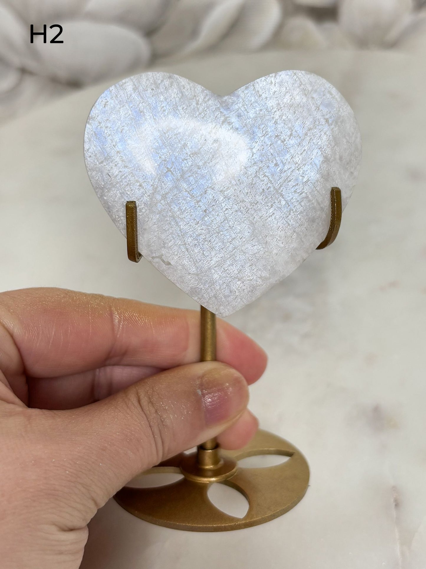 Weißer Mondstein Herzen