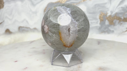 Grünquarz Blumenachat Kugel Nr. 4