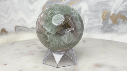 Grünquarz Blumenachat Kugel Nr. 2