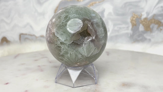 Grünquarz Blumenachat Kugel Nr. 2