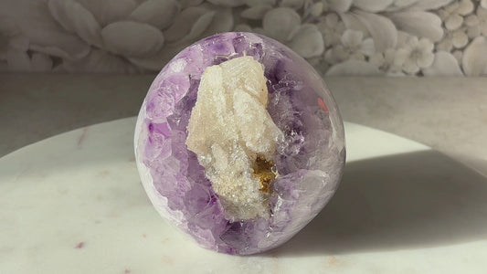 Amethyst Kugel mit Glitzer Calcit