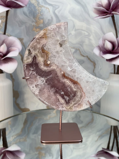 Pink Amethyst & Quarz Mond Nr. 1