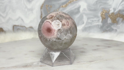 Grünquarz Blumenachat Kugel Nr. 1